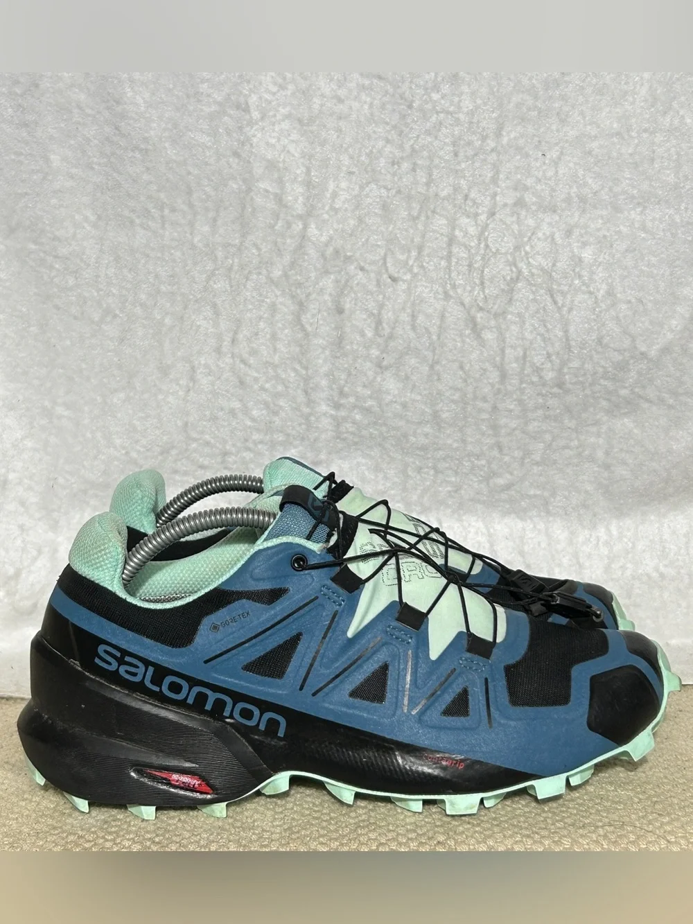 Salomon Womens Blue Speedcross 5 GTX Gortex Trail Running Sneakers Shoes SZ 7.5